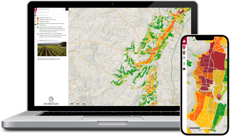 La cartographie Bourgogne Maps